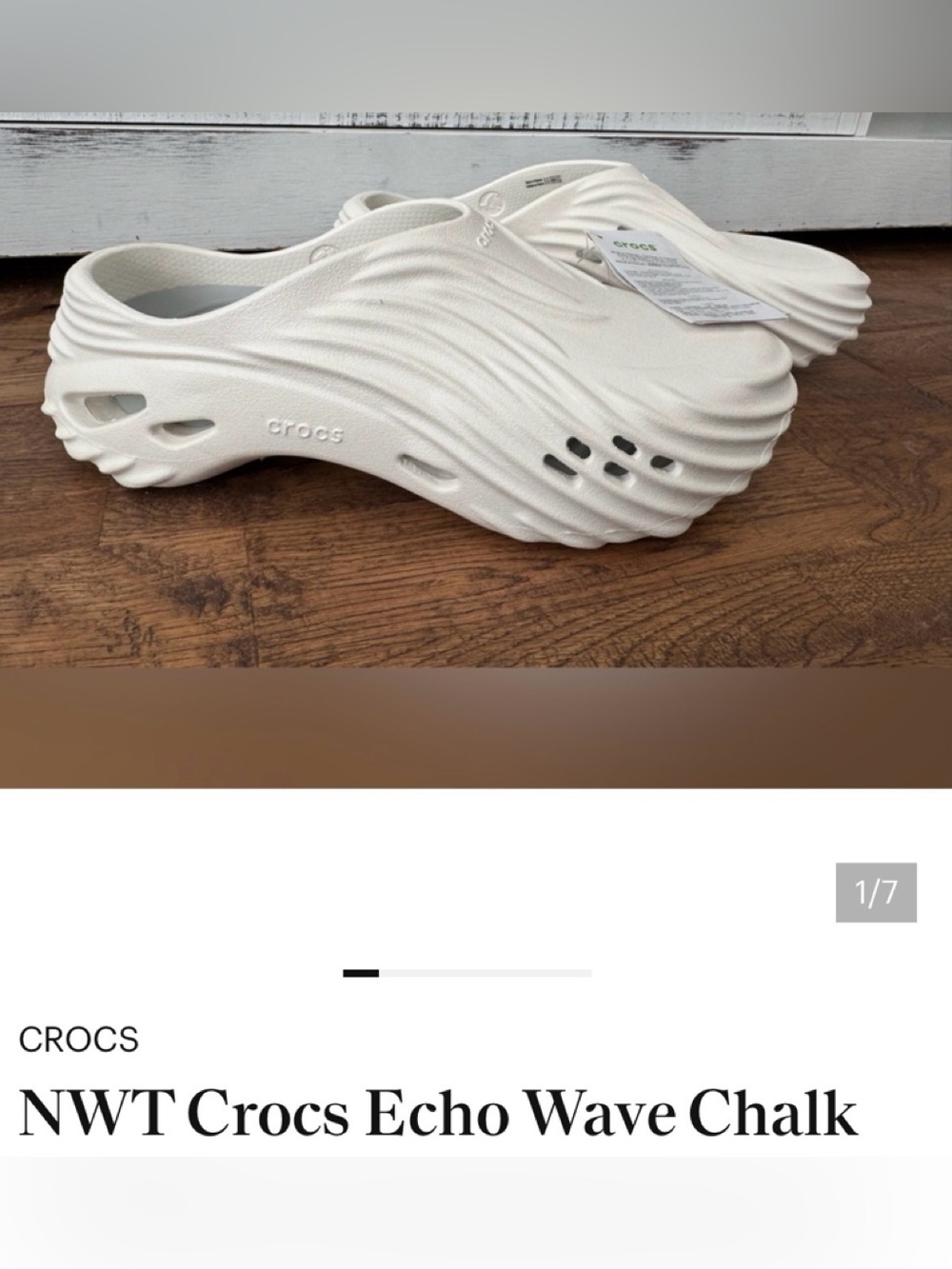 Crocs NWT echo Wave Clog in Chalk - Women size 10  men size 8  ***UNISEX